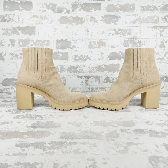New Dolce Vita Caster H2O Cream Suede Booties E 176 - Picture 7 of 12